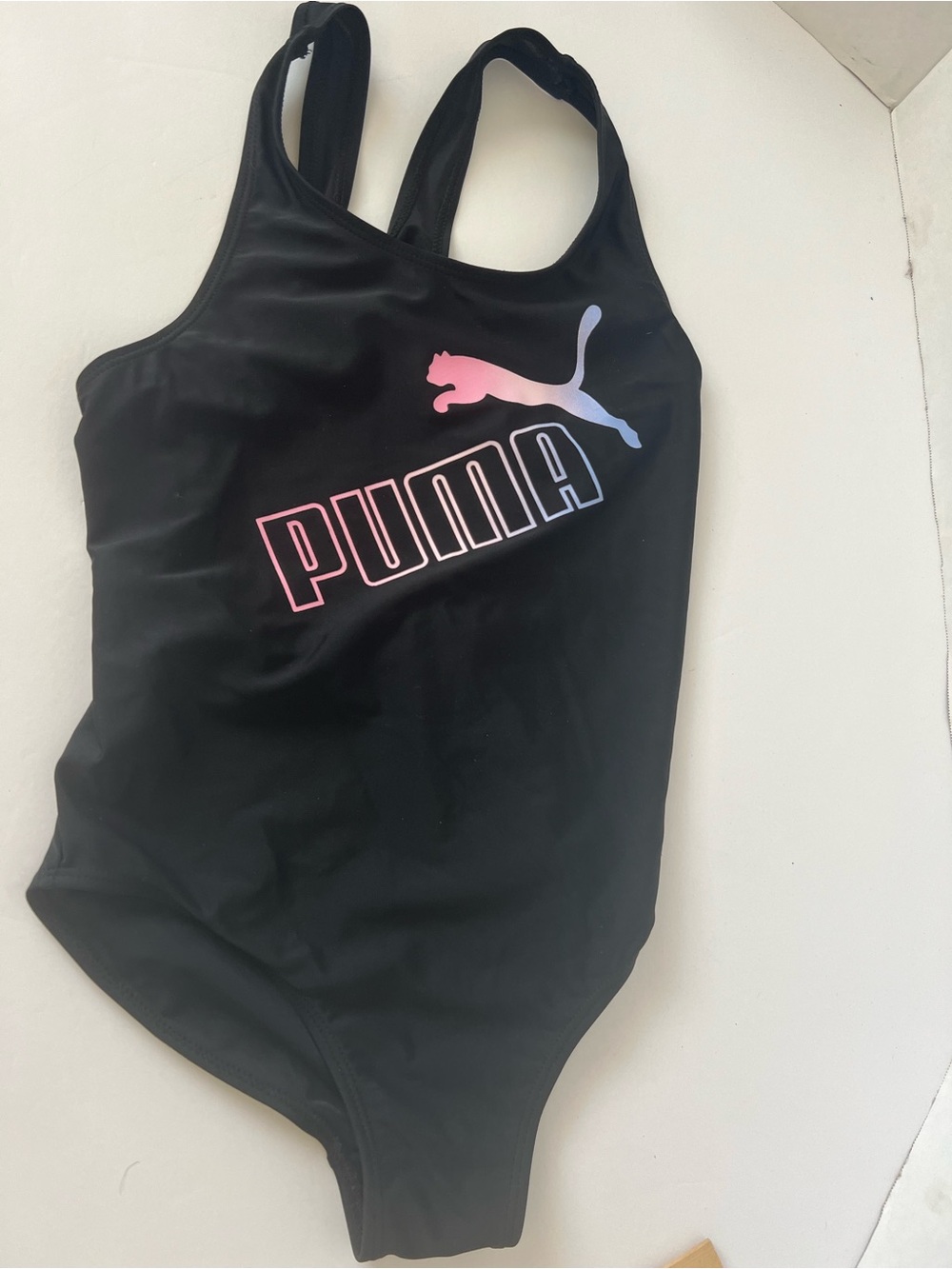PUMA Girls’ Medium Black Gymnastics Leotard / Dance Bodysuit. Size Medium 10-12